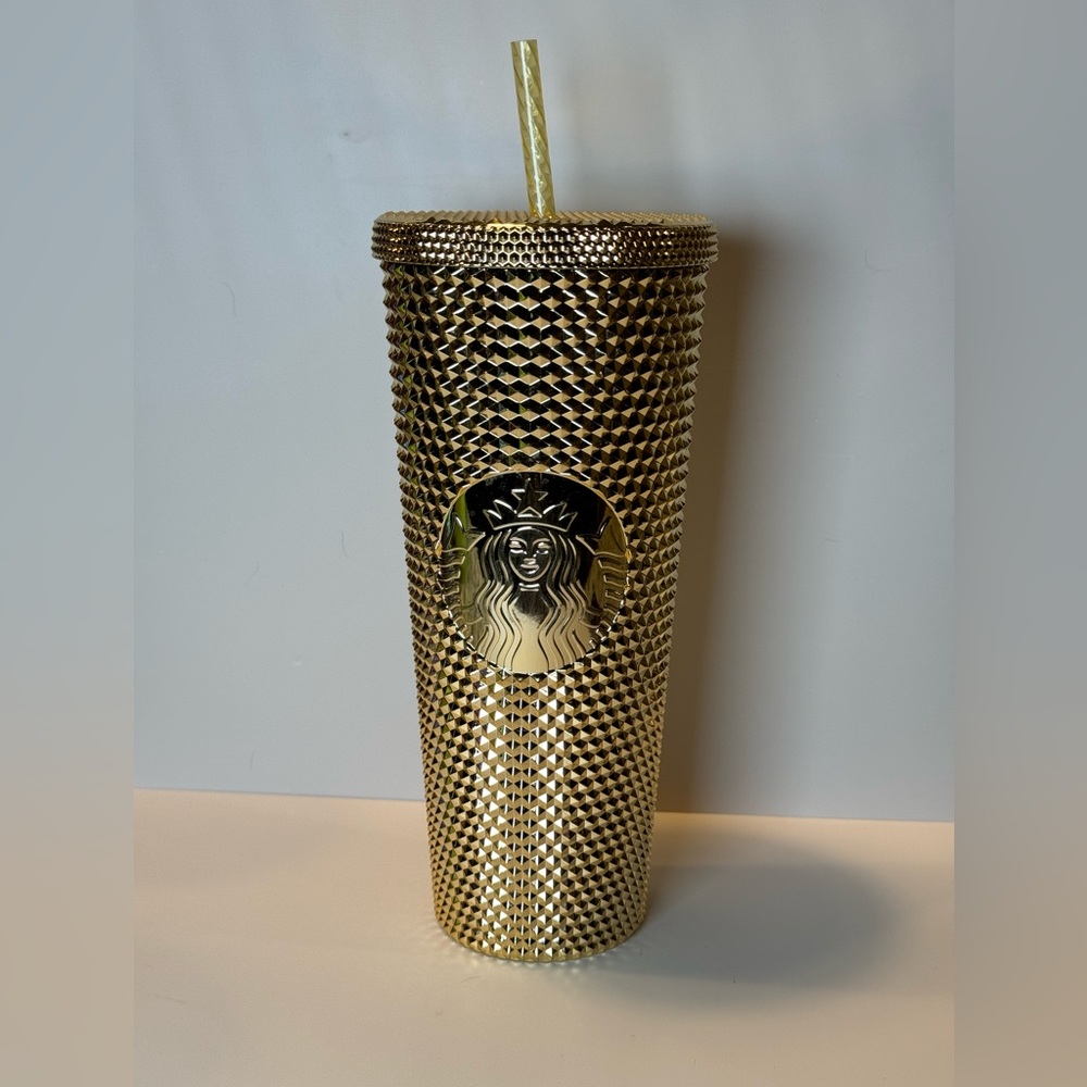 Gold Studded Starbucks Tumbler